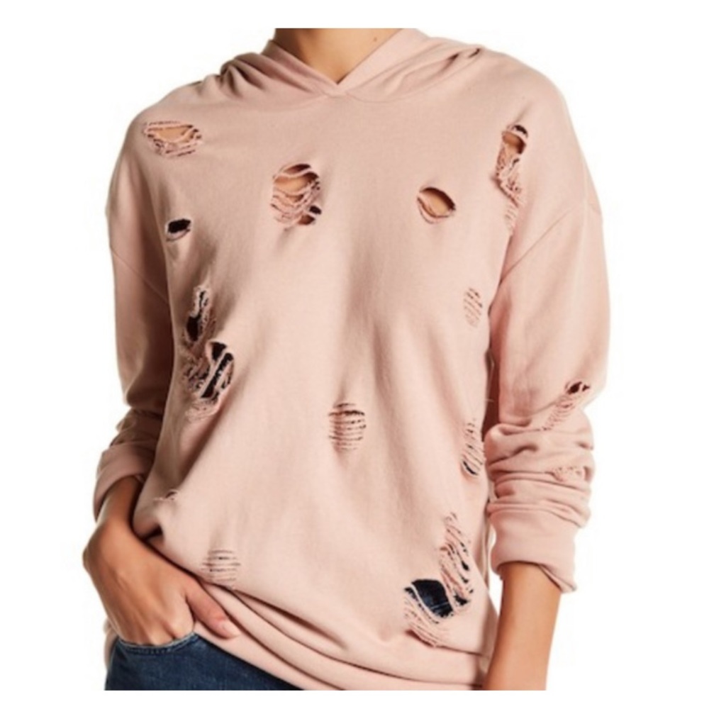 Cotton Emporium distressed mauve hoodie